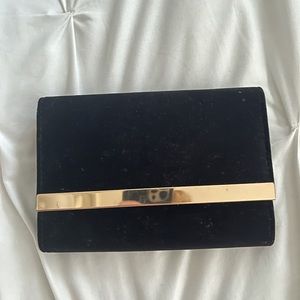 Black velvet clutch purse